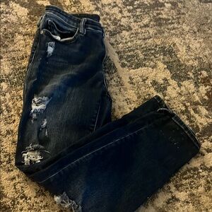 Judy Blue Dark Blue Distressed Women Jeans